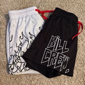 Kill Crew Black and White Athletic Shorts